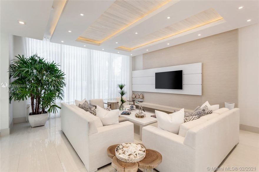 EXCLUSIVE BEACHFRONT LIVING! Unique contemporary beachfront townhouse located in Surfside. TURNKEY fully furnished 4 Story Residence featuring 4 spacious bedrooms w/ensuite baths & large balconies, 5.5 bathrooms. Extremely luminous w/14 foot ceilings, Italian porcelain floors & impact glass doors & windows. Designer open kitchen w/ Wolf-Miele appliances, custom lighting. Master Suite includes his & hers walk-in closets and gorgeous spa bathroom. Private glass elevator. Enjoy you private rooftop terrace w/summer kitchen, plunge pool & ocean & city views.  2 Car garage plus 1 parking spot by front door. Direct beach access & beach service. Prime location, steps from Four Seasons, St Regis, Chateaux Fendi & Bal Harbor Shops.  BONUS: SHORT TERM RENTALS ALLOWED.