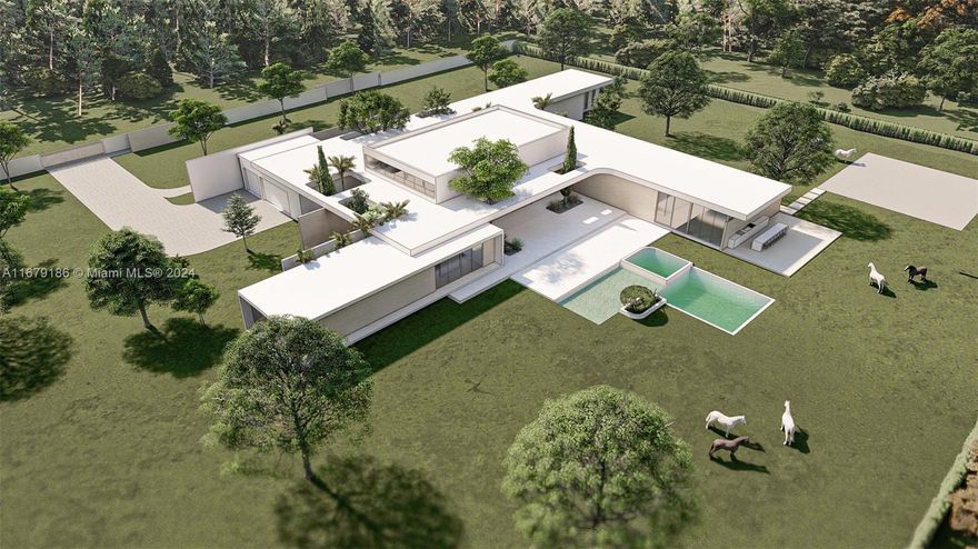 Experience unparalleled luxury, sophistication, and modern design in this 10,478 sq ft estate, offering 12,618 sq ft of total covered space that seamlessly connects expansive indoor and outdoor areas. With six spacious bedrooms and eight elegant bathrooms, including a private master wing for ultimate relaxation, this home has been meticulously crafted for elevated living. Entertain in the cabana/rec room, home office, study, theatre, or formal and family rooms. The gourmet kitchen and discreet butler’s kitchen ensure every gathering is flawless. The "finger-like" architectural design creates serene courtyards and lush gardens, with trees rising through roof cutouts. Outside, enjoy the pool, spa, splash pad, and sports court.