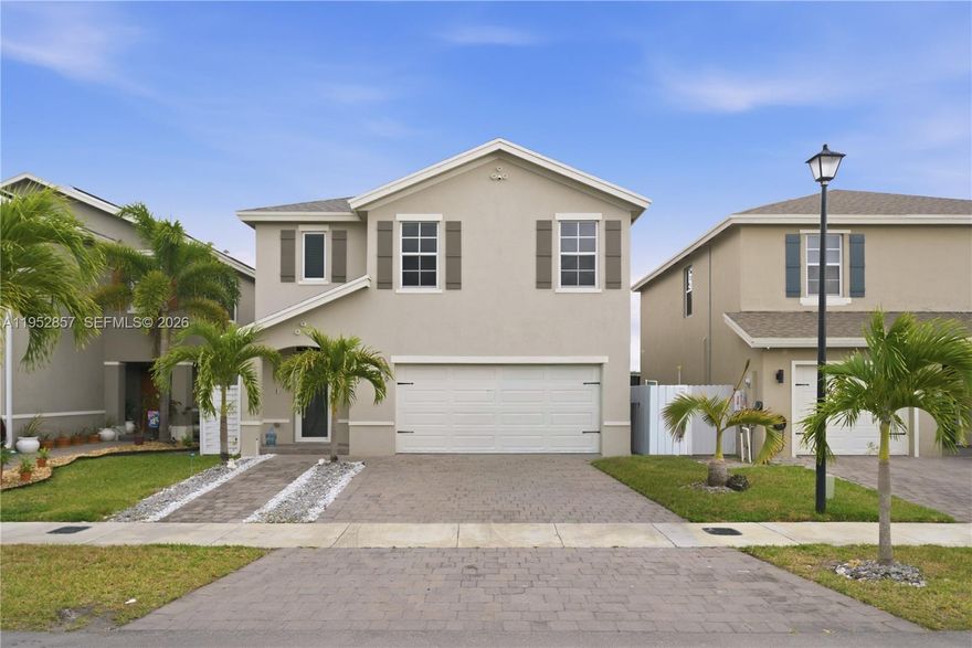 Beautiful and spacious 5-bedroom, 3-bath single-family home built in 2021, located in the desirable Royal Homes West community. This two-story residence offers over 2,500 sq ft of living area with an open-concept layout, modern kitchen with cooking island, pantry, and stainless steel appliances. Features include one bedroom and full bath on the first floor, walk-in closets, French doors, tile and carpet flooring, utility/laundry room, and a 2-car garage. Fully fenced yard with patio, shed, and open porch—perfect for outdoor living. Low HOA of $110 quarterly. Conveniently located near schools, shopping, dining, and major highways. FHA and conventional financing welcome. Move-in ready!Spacious 5BR/3BA home built in 2021 in Royal Homes West. Open layout, modern kitchen, 2-car garage, fenced yard. Move-in ready!