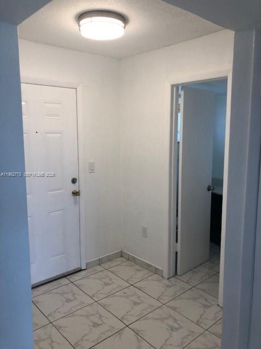 Beautiful 1/1.5 condo unit in North Miami Beach. Totally remodeled, opened kitchen with Quartz countertop and new cabinets. Huge master bedroom with plenty of closets.Stainless steel appliances. New Lighting in the whole unit. Porcelain floors throughout the apartment. Great garden/pool view from balcony. Close to shopping centers, Aventura and the I95. Tenant in place until May 31st 2026 if your client is looking for an investment unit or he can move out at the end of lease. Building has installed a new roof and impact windows with no outstanding assesment.