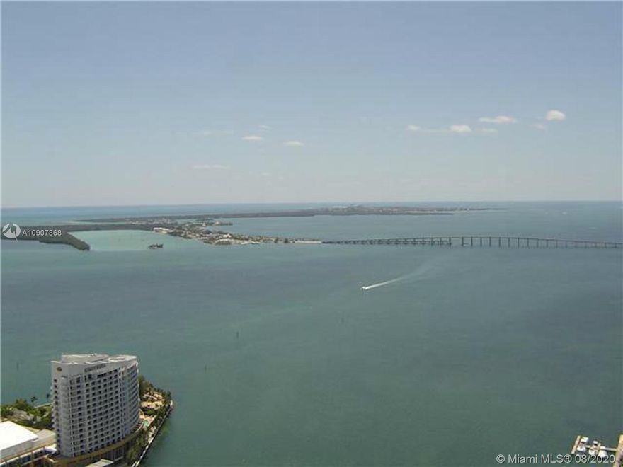 Gorgeous 2 bedrooms, 2 bathrooms + Den corner unit at Icon Brickell; it offers amazing views towards Miami Beach and Key Biscayne. Most desired line in Tower 2, plus largest 2 bedroom in Icon Brickell. Unit has been completely upgraded: redesigned master and guest bathroom with mosaic tiles throughout and flat screen TVs. Unit is offered turnkey and completely furnished with top of the line finishes. Furniture is from Poltrona Frau, Cavallino rugs, artwork, comes with sheets, towels, coffee machine and outdoor furniture.