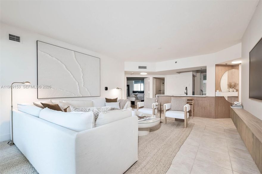 Experience the South Beach Lifestyle in this recently renovated Rental for 6 months in The Courts! A Gated Community South Beach. Available April 1st September 30th, 2026. Enjoy South of Fifth cafes, shops, and the beach in minutes. 6,500/Month. 2-bed, 2-bath + den! Murphy bed in the den, ideal for guests staying overnight. Bright and airy with 1,308 sq ft of living space, a sunny balcony, and one covered parking space. Enjoy resort-style amenities: 2 pools, a gym, and a community room with a billiards table. 24/7 security. Nestled in South of Fifth, just steps from the beach, marina, top restaurants, and shops. Fully furnished, no pets.