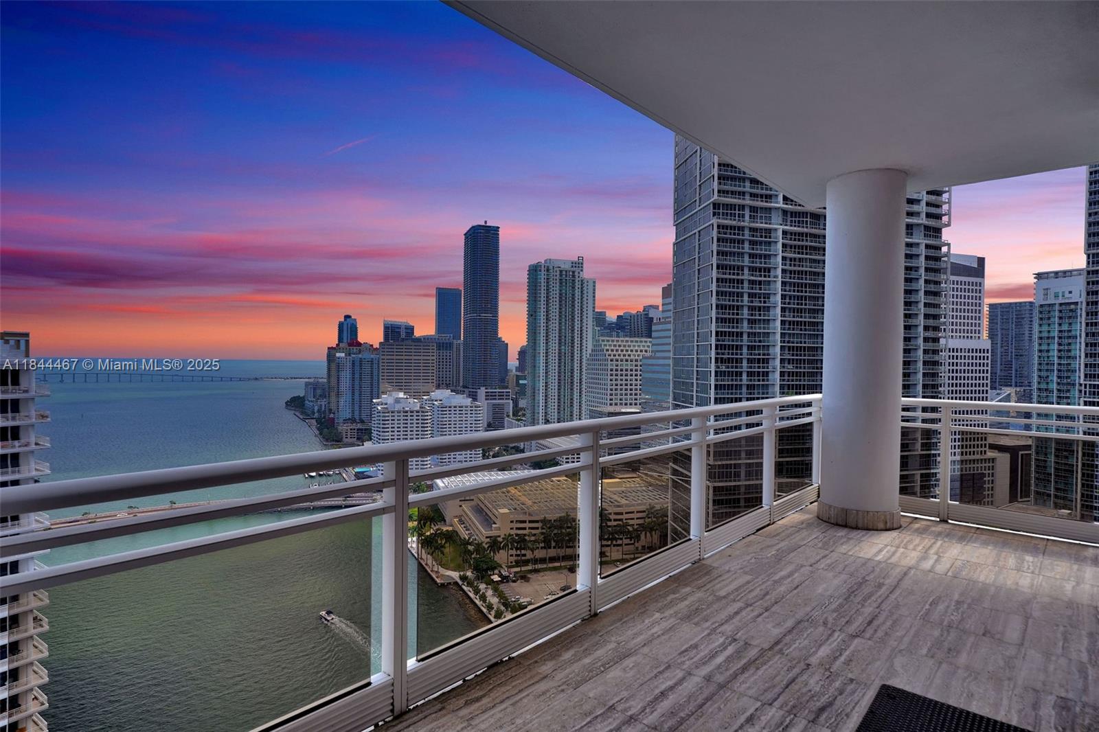 This incredible home in the sky at luxurious Carbonell is located on exclusive Brickell Key Island. Enjoy island life with 180 degree views from the entire west side of the building which offers breathtaking open bay and city skyline views day and night from this 32nd floor unit with 10 foot ceilings. Floor to ceiling windows with south and north facing balconies. Split floor plan. Every bedroom is ensuite with an additional guest bathroom. Top amenities including two tennis courts, golf putting area, indoor racquetball court, indoor basketball court, pool, jacuzzi, BBQ area, private childrens playroom, concierge, complimentary valet for guests, party room, conference room, computer room, 2 story fitness center, private gate house. An oasis in the heart of the financial district.