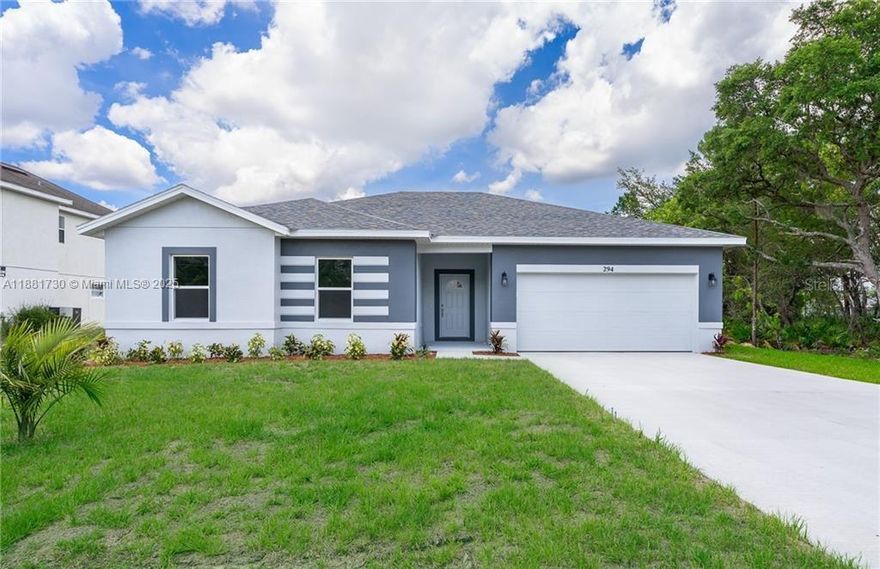 J&L Vision Homes Inc-Welcome to your dream home! This brand-new 3-bedroom, 2-bathroom home in beautiful Poinciana, Florida, offers modern comfort and style in a family-friendly community. With 1,568 sqft of thoughtfully designed living space, this home is filled with natural light and features a stylish French door, tile flooring throughout, and elegant granite countertops. The heart of the home boasts stainless steel appliances, making meal prep a breeze, while the owner’s suite is a true retreat! It features a spacious walk-in closet, a dual sink vanity, and a relaxing soaking tub. Located in a wonderful community with a marina and clubhouse, this home also provides easy access to top-rated schools and scenic parks, making it ideal for families. Don’t miss out schedule your showing today