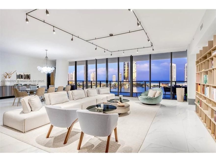 Experience elevated living at Privé Island in this spectacular high-rise corner residence. With over 4,000 sq ft, this 4-bedroom, 4.5-bath home showcases impeccable designer finishes and sweeping ocean and Intracoastal views from every room. A private elevator opens to a grand foyer, leading to spacious interiors with custom lighting, built-ins, and elegant wall coverings. Includes two parking spaces, a staff room, storage, and private marina access. Residents enjoy 70,000 sq ft of resort-style amenities—private restaurant, spa, dual gyms, tennis courts, pools, and more—all within a gated, private island community. This residence is unfurnished.