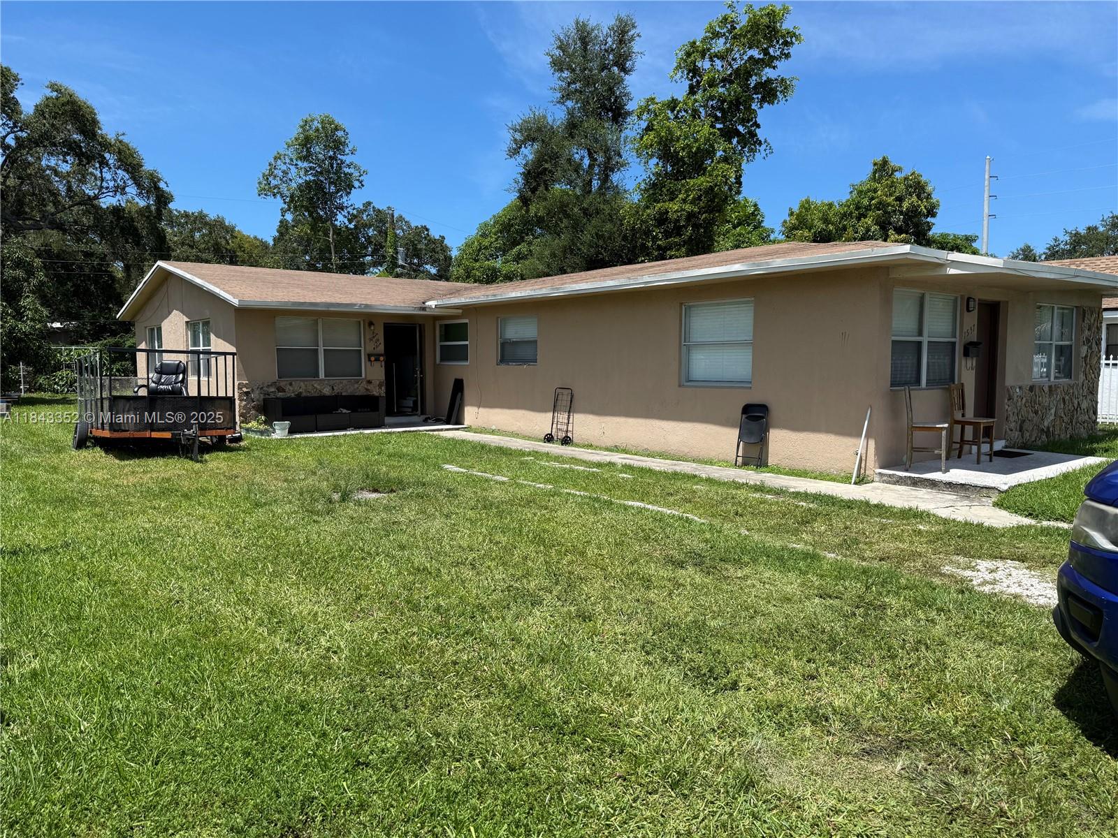 Incredible investment opportunity! This spacious duplex offers a 3/2 and a 2/1 with strong rental income potential. Both units feature central A/C, updated interiors, and private entrances. Oversized lot with mature landscaping provides ample space for outdoor enjoyment or future expansion. Located just minutes from I-95, shopping, schools, and public transit. Perfect for live-in one side and rent the other. Zoned for multifamily with separate meters and washer/dryer hookups. Stable tenants in place. Don't miss this turnkey property in one of Miami’s most accessible and rapidly developing neighborhoods!