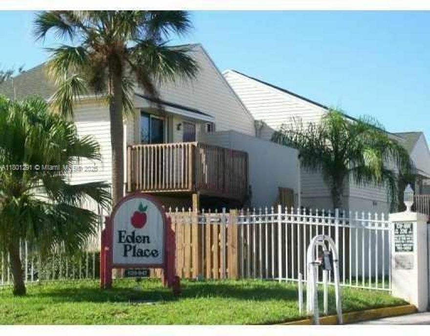EDEN PLACE IS A WONDERFUL ALL AGE GATED COMMUNITY WITH 128 1/1 CONDO UNITS WITH PRIVATE & FENCED COURTYARDS. WHETHER PRIMARY OR INVESTOR, CAN RENT IMMEDIATELY (WHICH WOULD RENT FOR 1650AND UP). THIS PARTICULAR FIRST FLOOR UNIT WAS UPGRADED IN 2020 WITH NEW KITCHEN, BREAKFAST BAR, AC, LAMINATE FLOORING, FANS, LIGHTS, FRENCH DOORS, BATHROOM,  AND NEW ROOF JUST REPLACED!! YOU WILL LIKE THE OPENESS OF 1 LARGE LIVING ROOM, DINING & KITCHEN. FRENCH DOORS OPEN TO A SPACIOUS BEDROOM WITH LONG MIRRORED CLOSET, BATHROOM HAS A ROMAN TUB TO ENJOY! TOOK DECOR' OUT. YOUR COURTYARD HAS AMPLE ROOM FOR BARBECUE & PATIO FURNITURE. YOUR JUST STEPS AWAY FROM TAKING A SWIM, ENJOYING THE POOL AND LOUNGE CHAIRS!!! ROOF REPLACED 2024. NO ASSESSMENTS CENTRALLY LOCATED: MALL, CITY PLACE, AIRPORT, I-95, OCEAN NEARBY