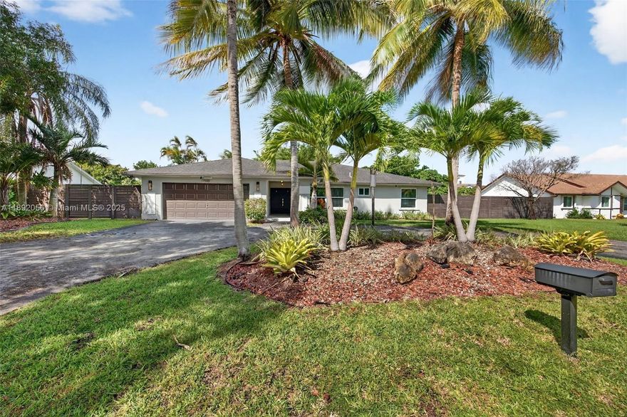 Discover the perfect blend of space and comfort in this beautiful home set on an oversized 17,040 sq. ft. lot. Designed for privacy, it features a hallway door separating all bedrooms from the main living spaces, plus a family room, dining area, and large open kitchen ideal for entertaining. Enjoy outdoor living with a spacious covered terrace, pool built in 2021 (salt water), full sprinkler system, and plenty of yard space. Upgrades include impact windows, updated electrical panel (2020), gas tankless water heater, gas range & dryer, A/C (2020), and water heater (2021). Roof replacement in progress with permits pulled. Make this home yours — schedule a showing today!