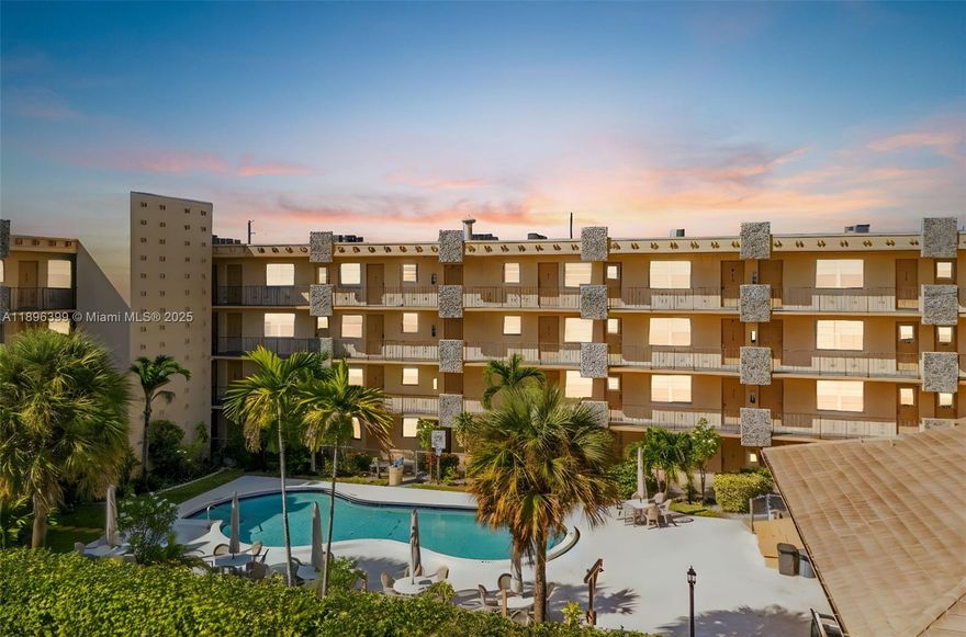 Exceptional 55+ condo in a well-managed, LOW maintenance-fee building that has passed 40- & 50-year inspections. Bldg has new roof & plumbing. No assessments.  Spacious 1BR/1BA with tile floors throughout, large closet, Elevator and laundry on each floor. Enjoy a prime location near downtown Hollywood, beaches, and the Broadwalk. Community features include a heated pool, clubhouse with BBQ area, elevator, and guest parking.   No pets, no rentals first year, 2-month min, 6-month max stay, 1 assigned parking. Brand New A/C unit 2025.