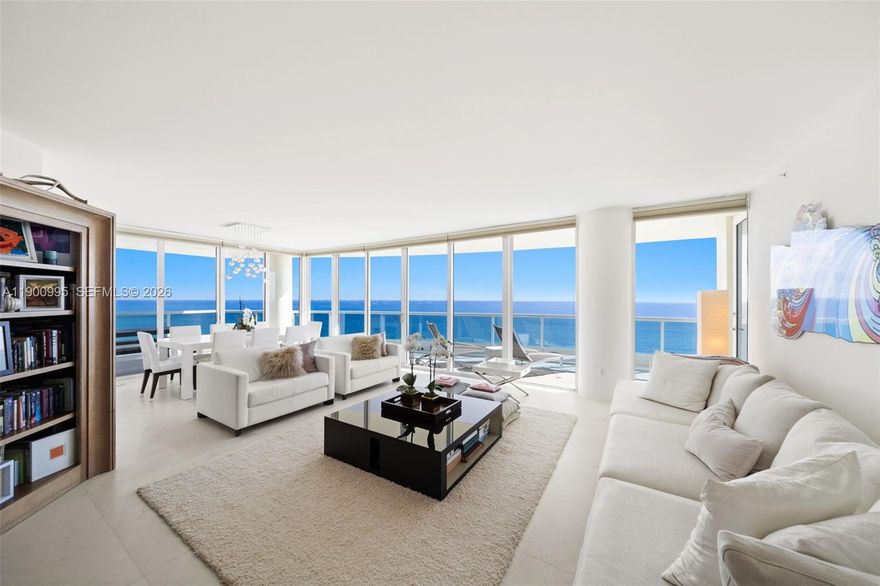 Lower PH 2409 at Capobella in Miami Beach’s Millionaire’s Row offers 3,240 SF of oceanfront living with 2,505 SF of interior space & a 735-SF wrap-around terrace with sweeping unobstructed views of the ocean, bay & Miami skyline. This updated, light-filled unit features marble floors & floor-to-ceiling impact glass throughout. The eat-in kitchen includes Wolf/Sub-Zero appliances, island & breakfast area. The primary suite boasts water views, dual closets, dressing area & 2 bathrooms, soaking tub & glass-enclosed shower. Capobella offers direct beach access, 24-hr security, oceanfront pool, hot tub, fitness center & valet parking.