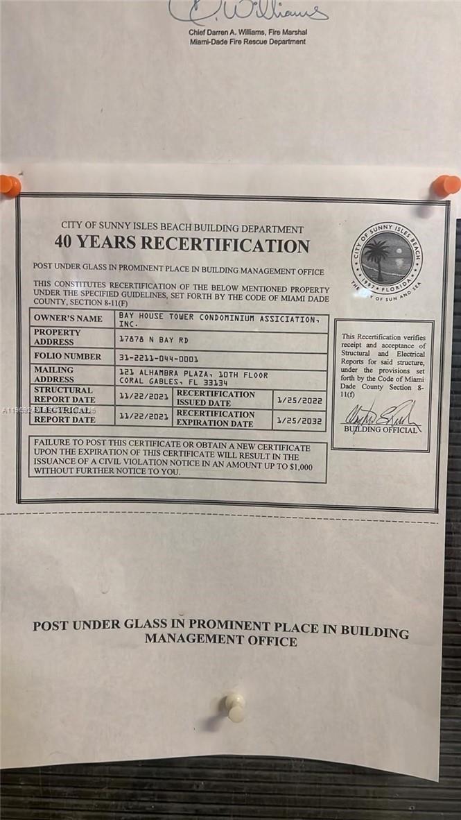 BAY HOUSE TOWER CONDO - Residential Lease