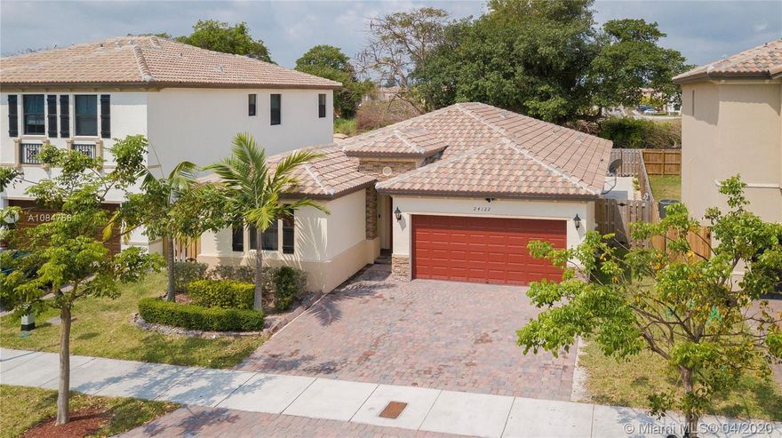 Beautiful, Turn-Key, one-story, newly built home in 2017. Great starter home featuring 4 Bedrooms, 3 full bathrooms, 2 Car Garage, Tiled floors through out, hurricane impact windows and doors, barrel tile roof, private side entrance for in-law quarter.The Silver Palms community offers a resort style Clubhouse with over-sized pool, Splash-zone for Children, Jacuzzi, Basketball Court, Fitness Center and Children's Playground with Patrolled Security. Only a few blocks away from the turnpike expressway and near major stores like Walmart, Publix, Southland Mall.