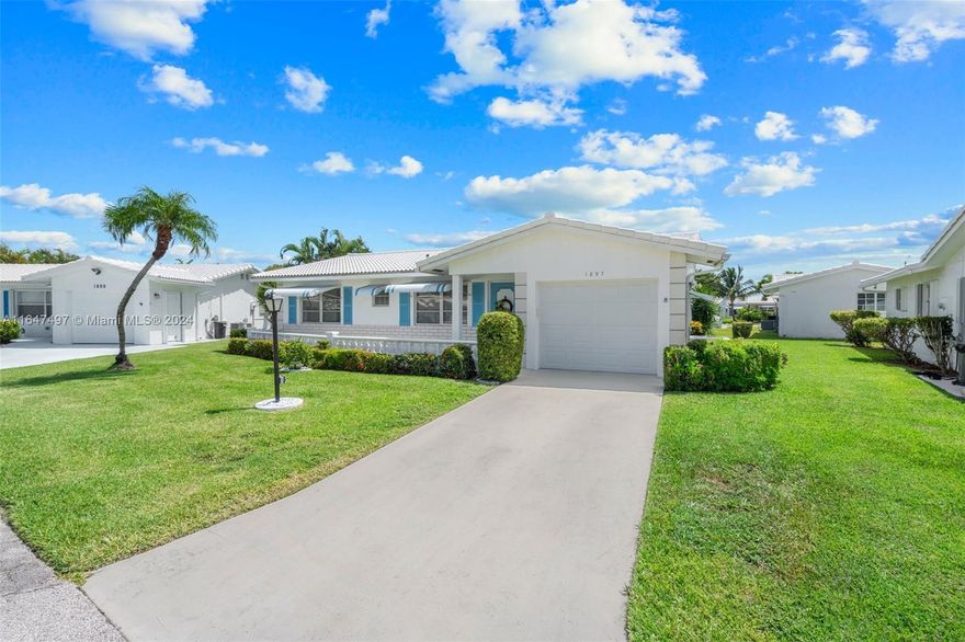Motivated sellers! Step into luxury with this beautifully remodeled home boasting exquisite finishes. Featuring all-new cabinetry, stainless steel appliances, and stunning quartz countertops, this kitchen offers ample counter space for all your culinary adventures. The two full baths have been tastefully updated with new tile and vanities, while the spacious bedrooms provide excellent closet space. The versatile Florida room can easily serve as a third bedroom, and a private screened rear patio offers a tranquil retreat. Join an active 55+ community with outstanding amenities including a clubhouse, pool, spa, golf, putting green, billiards, card rooms, and an exercise facility. With low HOA fees covering lawn maintenance and basic cable, this home offers both luxury and value.