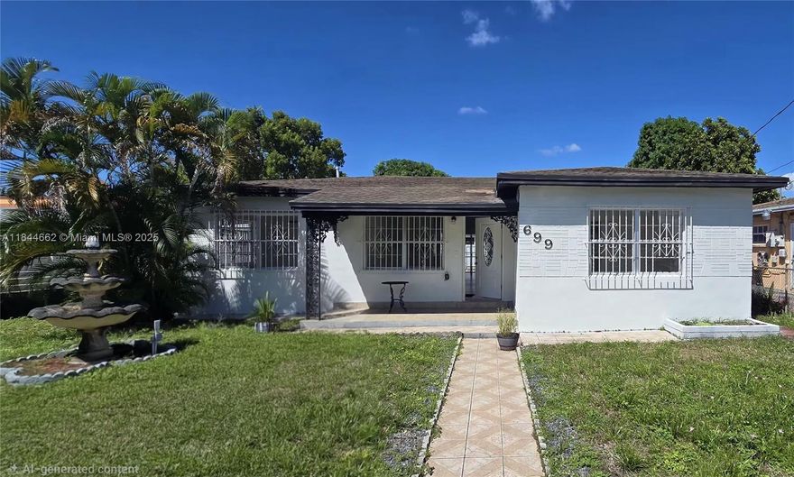 Welcome to your dream home in Hialeah!This stunning single family home boasts 4 bedrooms, 3 bathrooms, and a spacious in-law quarters for added convenience.The interior features beautiful tile flooring throughout, new appliances, and a modern open concept design that is perfect for entertaining. The kitchen is a chef's delight with quartz countertops and sleek cabinetry. Both the bathrooms and kitchen have been completely remodeled to offer a luxurious and contemporary feel. Situated on a corner lot, this home offers plenty of outdoor space for relaxing or hosting gatherings. Whether you're enjoying a quiet evening in the backyard or entertaining guests in the spacious living areas, this home has it all. Don't miss out on the opportunity to make this beautifully remodeled home yours today!