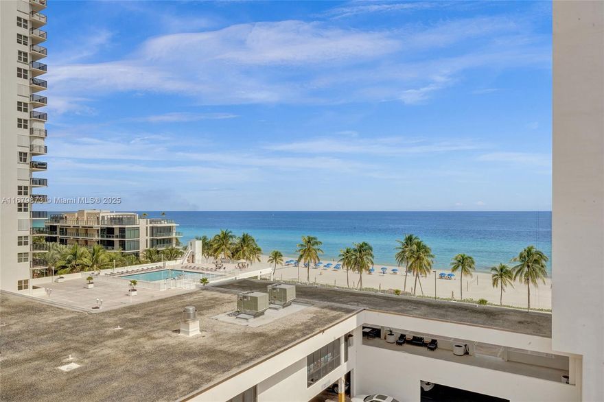 Experience beachfront living at its finest in this spacious 2-bed, 2-bath condo with a den, perfect for a guest room or home office. Freshly Painted. Enjoy breathtaking ocean views and a refreshing sea breeze. While the condo boasts some upgrades, the new owner can personalize it to their taste. Features include 2 pools, a gym, on-site dining, and beach services for ultimate convenience. Don’t miss this opportunity to live on the beach in Hollywood! Vacant and Easy to Show!!!