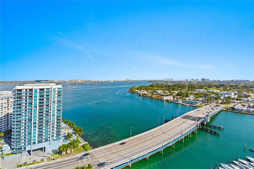 Penthouse Opportunity! One of the best water view lines in the building! Stunning 2-bedroom, 2-bath residence with panoramic bay and skyline views in the heart of North Bay Village. Bright and spacious open layout with floor-to-ceiling windows and an oversized private balcony showcasing spectacular water views from the living areas and bedrooms. Modern kitchen with stainless steel appliances, elegant cabinetry, and breakfast bar.The master bedroom features a walk-in closet and  an elegant spa-style bathroom. Well-distributed spaces that combine comfort, functionality, and style.The penthouse concept offers higher ceilings, enhanced privacy, and elevated unobstructed views that maximize natural light and create a more open and spacious feel.
Grandview Palace offers 24-hour security, pool, fitness center, controlled access, and assigned parking. The condominium has a planned improvement program that includes a renovated lobby and new apartment doors, enhancing the overall appeal of the property.Prime location just minutes from Miami Beach and Downtown Miami , restaurants, shops, and mayor thoroughfares. Easy to show
All information is deemed reliable but not guaranteed. Prospective buyer and buyer's agent are responsible for independently verifying all information.Some images may include conceptual rendering of future lobby improvements for illustrative purpose only.