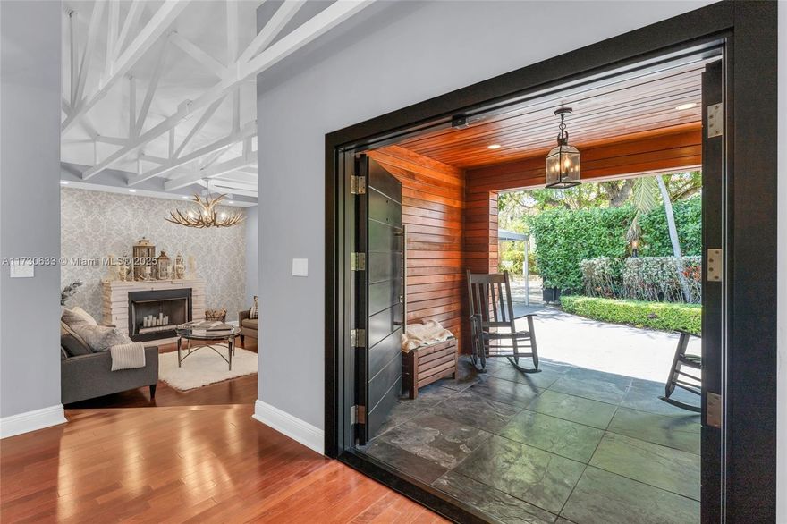 This beautifully renovated home is nestled in the coveted Historic Roads neighborhood. With meticulous attention to detail, the 5-bedroom, 5-bathroom residence has been thoughtfully upgraded with no expense spared. The home boast vaulted ceilings with custom wood beams, creating an airy, open feel. The opulent marble and wood flooring throughout adds a sense of sophistication. The kitchen features top-of-the-line appliances, quartz countertops, & ample space to entertain. The primary suite is a true sanctuary with breathtaking city skyline views. The luxurious en-suite bathroom has a walk-in shower for two, custom double vanities, & beautifully designed walk-in closet. Step outside to your private oasis with a heated pool. Enjoy ultimate sophistication & privacy in the heart of the city.