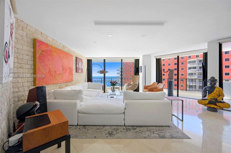 Luxury Unit Ocean Front at Villa Regina ,one of the most prestigious buildings in the area. Enjoy breathtaking bay and city views from your spacious wrap-around balcony. Originally a 2-bedroom, 2-bath plus den, now elegantly converted into a 3-bedroom, 3-bath residence with 1,895 sqft. This elegant unit features marble and wood floors, spacious closets, an eat-in kitchen, and a separate dining and living area perfect for entertaining. Expansive balconies invite outdoor enjoyment with stunning ocean and skyline views. Villa Regina offers resort-style amenities, including a bayfront pool deck, fitness center, golf simulator and direct marina access. Boat slip available for rent up to 77 feet.