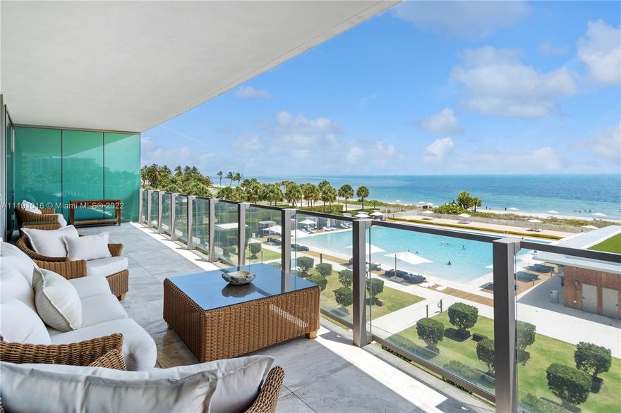 Spectacular corner residence at prestigious Oceana Key Biscayne. This magnificent ocean-facing unit offers the building’s most desired floor plan w/ 3,791 SF of interior, 4 Beds, additional Maid’s quarters and 6.5 Baths. This flow-through unit offers spectacular ocean views and comes with a deep wrap-around balcony of 2,000 SF+ covering the complete east, south and west side of the unit. The residence is accessed via a private elevator that opens up into a spacious foyer. Additional features are a large living room, separate family room and a service elevator. This unit is meticulously finished and comes with wood and stone floors. Amenities such as private beach, resort style pool, restaurant, spa, fitness center, tennis, valet, security and 24/7 concierge services.
