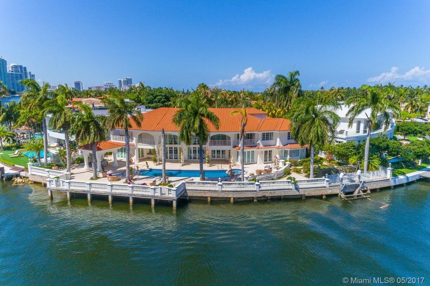 Magnificent 9,100 sqft Golden Beach mansion sitting upon 200 ft of direct intracoastal waterfront. Located on the coveted South Island, this extravagant home boasts massive ceiling height, classical double staircases, and tremendous size rooms throughout.