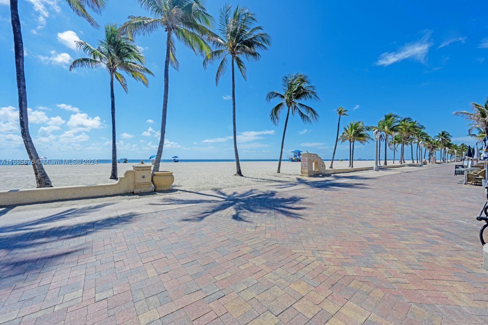 Don't miss this amazing opportunity to own a condo just steps from the ocean and the famous Hollywood Broadwalk, where you can enjoy endless dining, shopping, and entertainment. This beautifully updated unit features newer appliances, gorgeous laminate flooring throughout, and is conveniently located on the first floor with easy dual access from both the front and back. Ideal for investors—there are no rental restrictions. Whether you want to live in it, rent it out, or share it with family, this condo offers flexibility and income potential. The unit includes one assigned, secure, gated parking space, a BBQ area and private pool for the community, perfect for relaxing. Just 10 minutes from Fort Lauderdale Airport, this condo offers convenience and a true Hollywood Beach lifestyle.