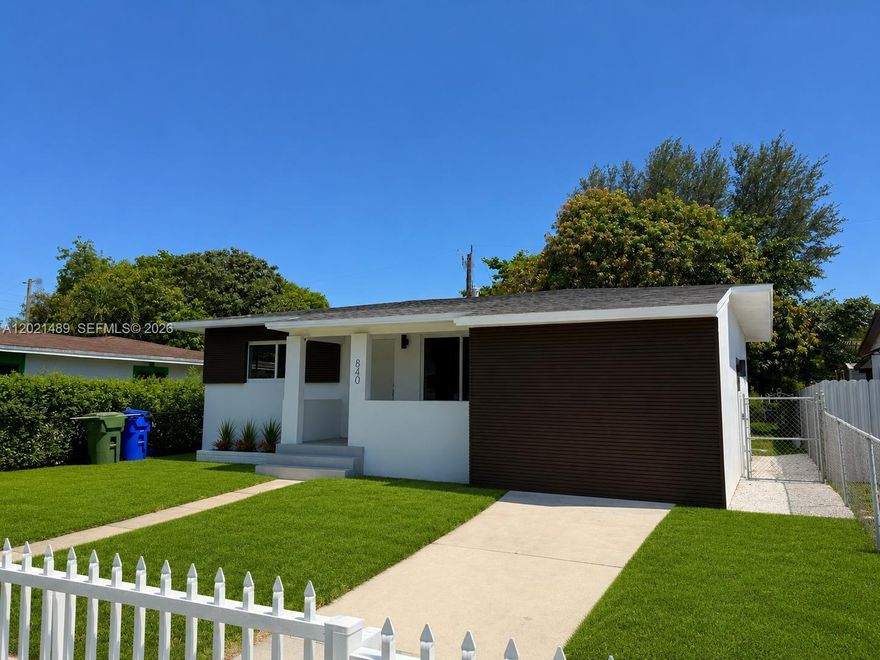 Completely remodeled 4 bedroom, 3 bathroom home located in the heart of Miami! This move-in ready property features approximately 1,400 sq ft of updated living space with a recently completed roof done with permits, hurricane impact windows, modern finishes, and upgrades throughout.

The layout offers excellent flexibility for homeowners or investors — the home can easily function as a 3/2 main house while closing off a section to create a private efficiency/in-law quarters with its own separate side entrance, perfect for additional income or extended family.

Home is zoned for ADU! Meaning you can legally build a unit in your backyard if you wanted to!

Conveniently located just 5 minutes from the Design District and only 10 minutes to Midtown, Wynwood, and the beach. No front neighbors for added privacy and open views. A rare opportunity to own a versatile property in one of Miami’s fastest-growing area!
