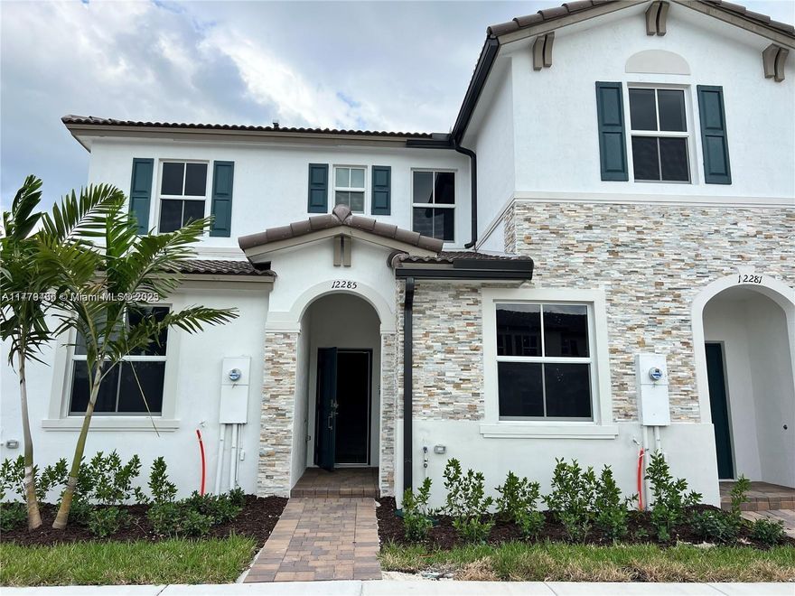 Investors!! Westview CORNER Villa model Bandol,built 2023.Close to everything.3 bedr+3 full baths. 1,328sf.Conveniently located in new development WESTVIEW (by Lennar).1 bedroom with bathroom on ground floor & two bed with 2 bath on upper floor.Smarthome prepared unit, beautiful curb look with front landscaping, also large fenced backyard with grass.SS appliances, Smart wifi thermostat, washer&dryer, tankless water heater, Ring video doorbell, digital door lock,impact glass windows.New community close to highways, airport, shops, banks, supermarkets.Rented for $3,100 until 12/29/2025