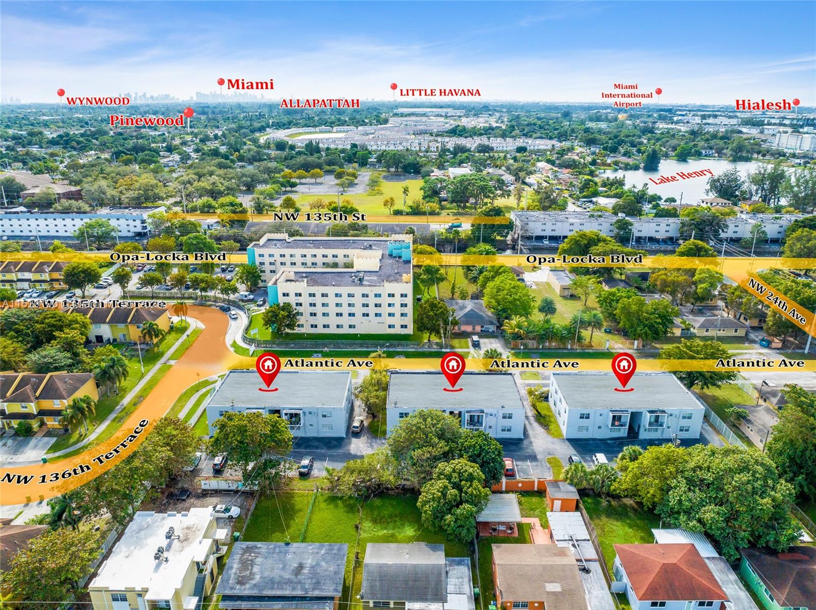 "Rare investment gem in central Miami's vibrant Opa-Locka! 24 spacious 2-bed, 1-bath units across three identical buildings (three folios). Prime location, modern amenities, and high rental demand ensure long-term occupancy. Ideal for savvy investors seeking strong returns in Miami's dynamic market. Don't miss out!"