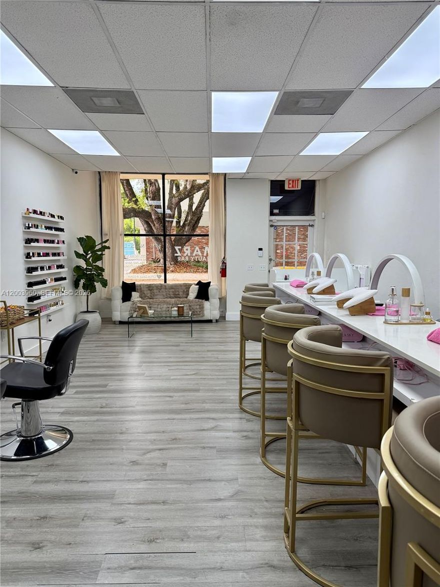 Fully operational, turnkey nail salon for sale in the heart of Coral Gables, surrounded by high-traffic retail, dining, and residential areas. This well-established business has built a strong reputation with excellent online reviews and a loyal, repeat customer base. The salon features a modern, clean, and inviting setup, is fully equipped and staffed, and offers a seamless transition for a new owner. Ideal opportunity for an owner-operator or investor seeking a profitable and reputable beauty business in a prime, high-visibility location. Below Market Rent .