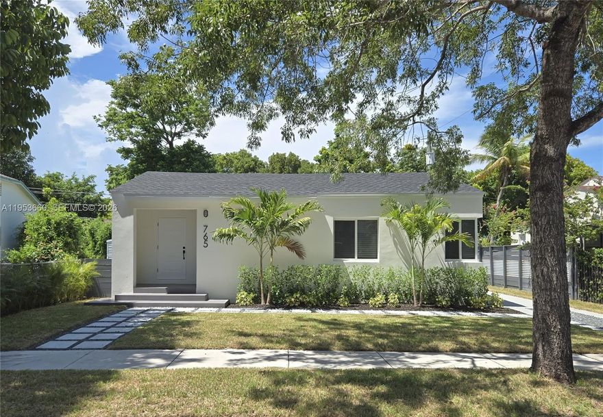A Work of Art, Savor the perfect blend of contemporary design & classic mid-century styling in this stunning home near Miami's Design District Complete and Total Renovation of this home featuring 4 Bedrooms and 3 Bathrooms located in sought-after Buena Vista near Miami's Design District. Modern design with high attention to detail, there was no expense spared on this home. Open floor plan to include porcelain flooring throughout. The European kitchen is a true chef's dream, with high end appliances, custom cabinetry and quartz tops equipped with Island Counter eat in Kitchen with waterfall edge. Master bedroom with his and her closets. Bathrooms have a spa-like feel. Two Bedrooms have en suite bathrooms. Laundry room equipped with front loaders. The outdoor living space features a spacious lush landscaping including a large avocado tree, all enclaved with aluminum and wood modern design gates. This home was Completely Rebuilt, Plans And all Permits Available for Viewing. Included with a versatile 4th room that can serve as a studio apartment.