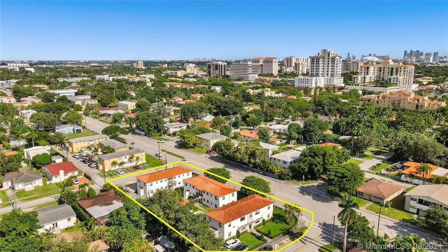 Back on the market with a 5% Cap Rate, the beautiful Lejeune House Apt building, Completely gutted and remodeled in 2018. This multi family compound consist of 3 separate buildings on an entire city block (25,600 SQFT) facing Lejeune Rd between SW 14 street to 15 street with 214 feet of frontage and all 3 building and all the units have been completely redone. Buildings have new roof, impact windows and doors, electrical and plumbing as well, 2 new septic tanks and drain fields. All the units are comprised of 2 bedroom 1 bath about 900 SQFT with new flooring, kitchens with new cabinets, quartz tops and S/S appliances, all units have washers/dryers, new bathrooms, new A/C central units. completely landscaped including gated /secured interior court yard. 14 assigned parking.