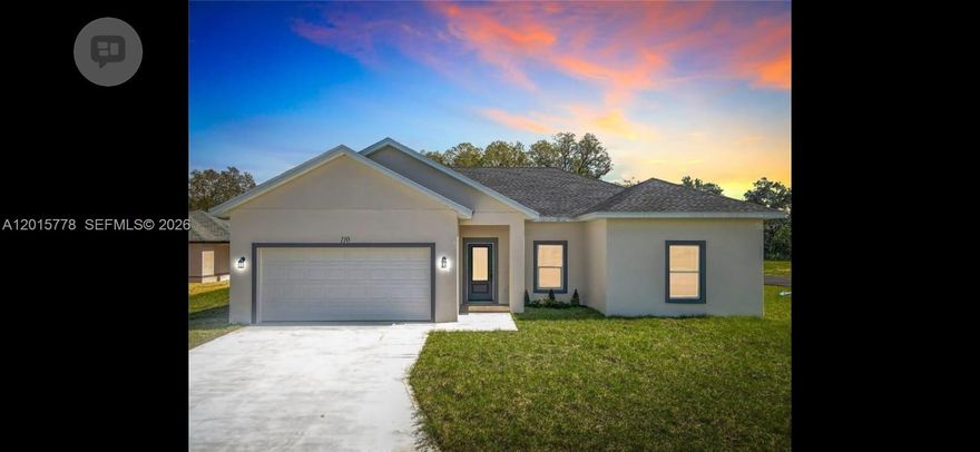 Stunning 2025 like-new construction in the heart of Davenport! This 4-bedroom, 2-bathroom home features eco-friendly solar panels for significant energy savings, elegant crown moldings, and high-end finishes throughout. The spacious open-concept kitchen flows perfectly into the living areas, ideal for entertaining. Located in the desirable Davenport Estates, just minutes from Disney parks, shopping, and major highways. Perfect for families or investors. Move-in ready and energy efficient!"