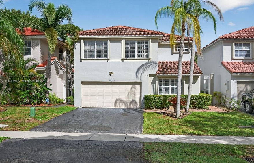 Great opportunity to own this updated home in the best Broward County school district.  Walking distance to houses of worship.  Located just outside the gated area of Embassy Lakes so you will enjoy all of the benefits without the high maintenance fee.  Gorgeous community pool area, tennis courts, gym, pickle ball and playgrounds are spectacular.  Wood flooring throughout.  Huge master with luxury bath and large walk-in closet.  Lovely kitchen updates and newer appliances.  Plantation shutters.  Convertible room on the first floor can be used as an office or a playroom.  Loads of closet space.  Fenced backyard with privacy hedges and outdoor shower.  Roof 10 years old.  Accordion shutters.  Move-in ready!