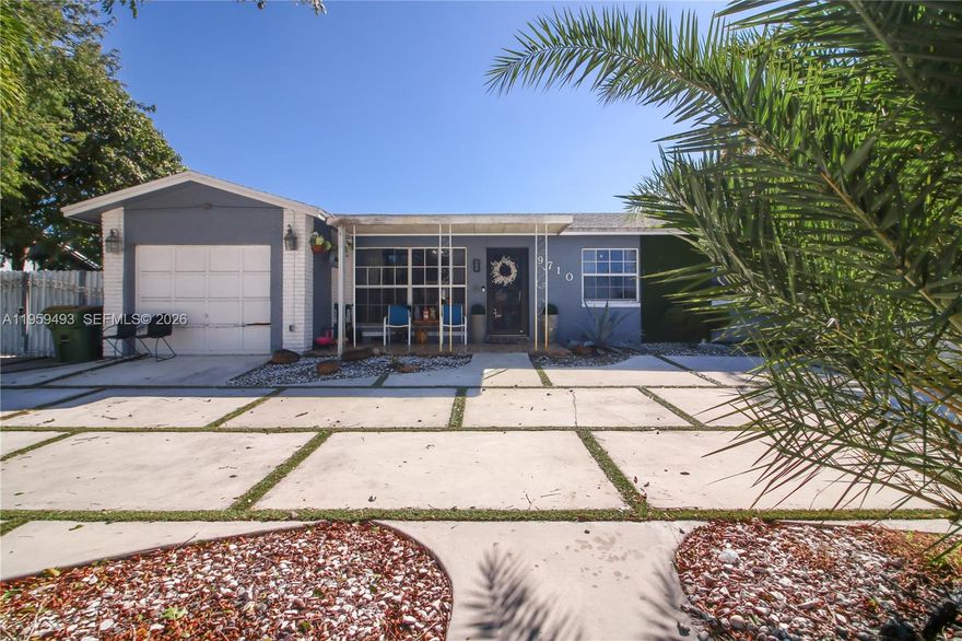 Welcome to this single-family home located at the end of a quiet cul-de-sac with NO HOA! This property offers 3 bedrooms plus a 4th bedroom from a converted garage, 2 full bathrooms, and sits in a well-established Pembroke Pines neighborhood with sidewalks and a welcoming community feel. Key updates include an AC approximately 3 years old, and a water heater approximately 2 years old.

The home features a circular driveway with turf, exterior spotlights, chimney, and a fully fenced backyard ideal for entertaining, complete with a 30’ x 12’ pool and backyard shed for additional storage. The kitchen is equipped with stainless steel appliances, and the functional layout offers comfortable living space for families of all sizes.

Conveniently located just minutes from C.B. Smith Park, offering Paradise Cove Water Park, sports courts, fishing, trails, and picnic areas. Close to schools, dining, shopping, fitness centers, and everyday conveniences, with easy access to major roadways including I-75, Pines Blvd, and University Drive, allowing quick connectivity throughout Broward County.