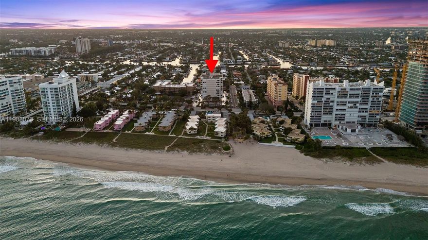 EASY TO SHOW! Enjoy the best of South Florida beach living at Emerald Tower, a well-maintained condo offering intercostal access and PRIVATE BEACH ACCESS to El Mar Beach Club directly across the street! The building has completed all milestone inspections and has been renovated throughout. With Northeast exposure, you can bask in the morning sun and enjoy incredible views of the ocean and intercostal from your wraparound balcony. This large 2 bedroom/2bathroom PLUS EXTRA ROOM (currently used as a 3rd bedroom) features full impact windows and doors (2019), newer high-end engineered European laminate flooring, updated bathrooms, water heater (2024), and brand new water filtration system. The modern kitchen has plenty of of storage, spacious living and dining room area, oversized closets, washer/dryer hook-up, 1 covered parking spot, and additional storage on the same floor! The primary suite has the perfect nook for a home-office! The building has a heated pool, gym, billiards room, recreational room for large gatherings and events, and plenty more!