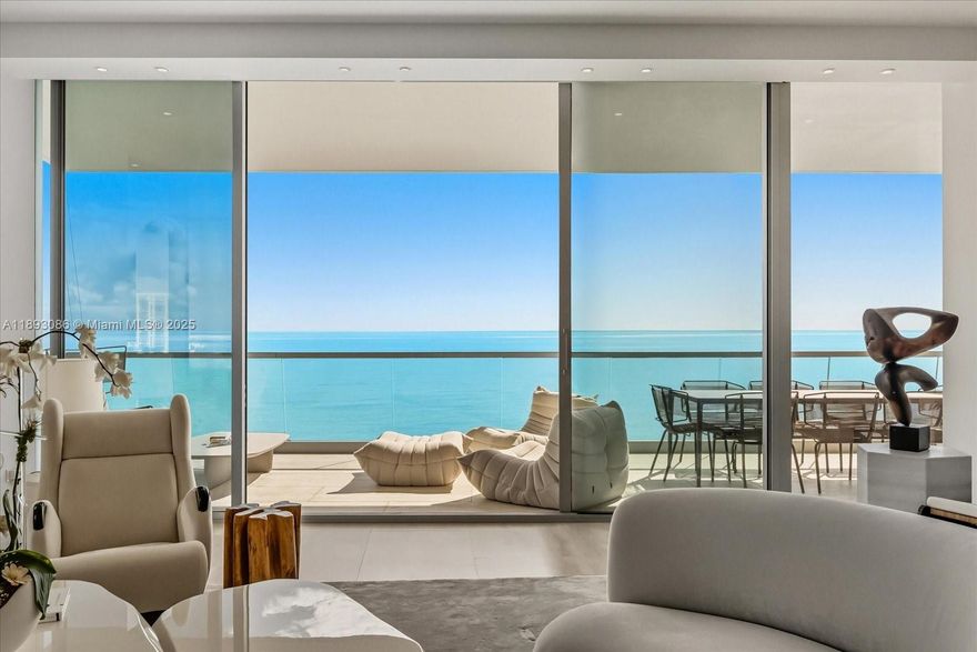 Experience the pinnacle of luxury living in this spectacular oceanfront corner residence at Turnberry Ocean Club. Spanning over 3,600 sf, this exquisite residence showcases breathtaking views of the Atlantic Ocean and Intracoastal Waterway. The open-concept layout seamlessly connects the contemporary Italian kitchen with the expansive living and dining areas, all framed by floor to ceiling windows and two spacious balconies perfect for entertaining or relaxing. The residence features 5 bedrooms and 4.5 bathrooms. It also includes a housekeeper's bedroom with a private bathroom. Residents enjoy exclusive access to 6 floors of world-class amenities, including the extraordinary 3 story Sky Club, complete with pools, private dining areas, a full service spa and wellness center.