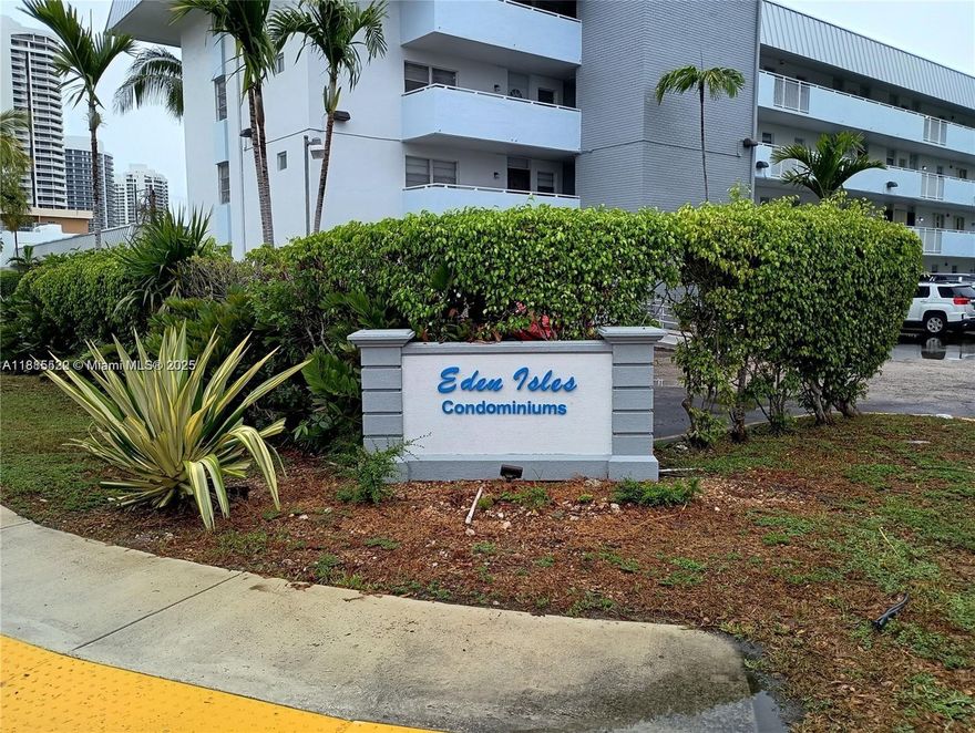 Beautiful large 1 bedroom 1 bathroom located in the 55+ community at Eden Isles Condominiums Eastern Shores, Screened balcony facing to canal. Association include water, internet, cable. Clubhouse, pool, billiards and library room, gym. Motivated Seller! Short distances to Sunny Isles, Aventura, Miami Beach. Available Dockage to rent or buy. Call listing Agent.