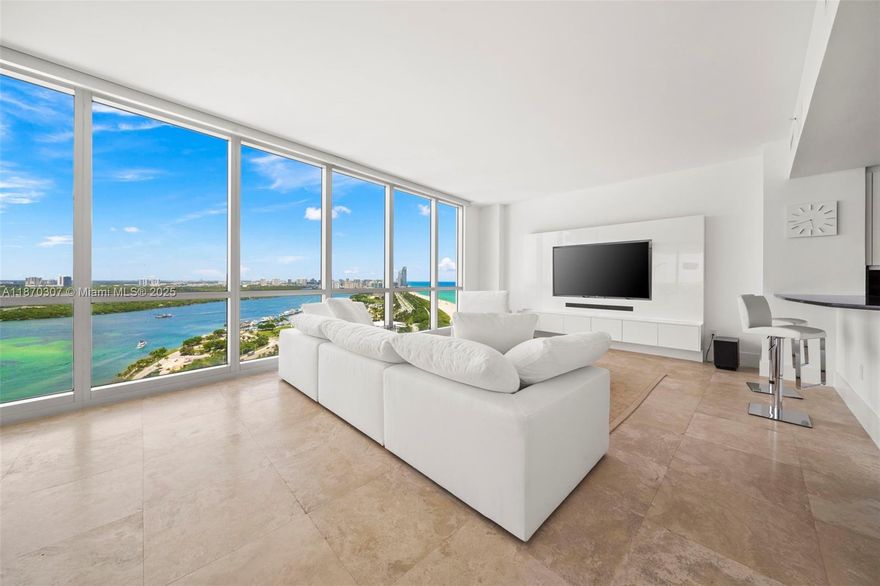 Stunning high-floor corner 2-bed, 2.5-bath residence with private elevator and floor-to-ceiling windows. Enjoy breathtaking unobstructed views of the intracoastal inlet, the ocean coastline, and the Miami skyline from an impressive terrace. Residence 2404, located one floor below the penthouses, features a state-of-the-art kitchen with Poggenpohl cabinetry, fully-appointed bathrooms featuring the finest fixtures. Residents enjoy full access to Ritz Carlton resort amenities such as ocean and poolside service and an on-site restaurant and spa. Located minutes from Miami Beach’s finest shopping and dining destinations.