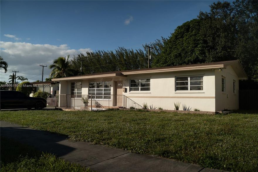 Excellent location in the heart of Hialeah walking distance to Sedano’s, Restaurant, and much more. An incredibly quiet neighbor located close conveniently located close highways. The property is fenced in, has a mango tree, central a/c updated bathroom and kitchen. Property has great side parking to store RV, boat or much more. Easy showing.