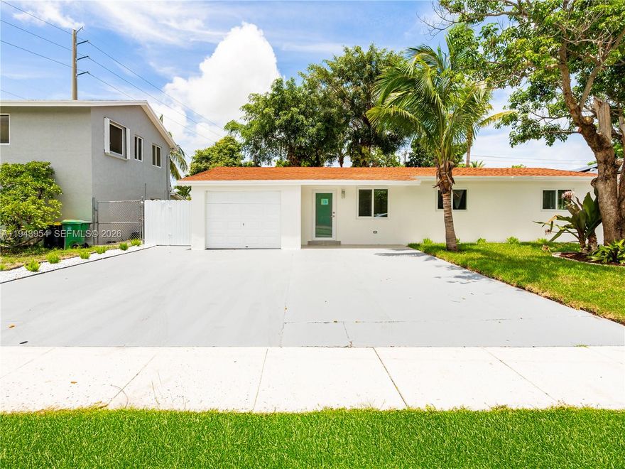 Welcome to this fully renovated 3-bedroom, 2-bath Dania Beach gem, designed for modern comfort and style. Highlights include a brand-new kitchen, updated bathrooms, new flooring, upgraded electrical and plumbing, and impact windows and doors throughout. A 1-car garage and oversized backyard provide endless possibilities for outdoor living, all conveniently located just minutes from the beach.