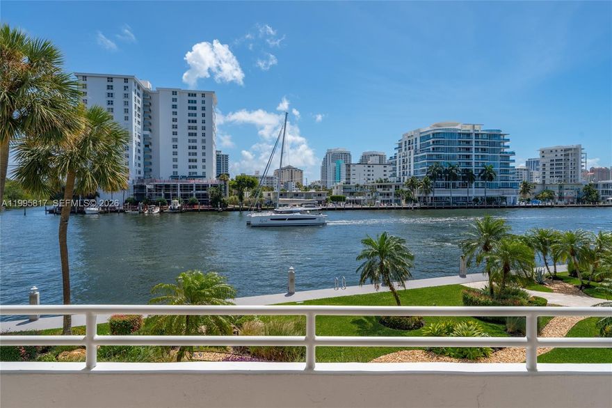 Stunning fully renovated 1-bedroom, 1.5-bath turnkey condo with 850 sq. ft. of living space and breathtaking direct Intracoastal water views from the second floor, making it feel like the water flows right into your home! Modern upgrades include all-new appliances, sleek finishes, and a private storage unit. Enjoy access to Fort Lauderdale Beach, dining, shopping, and all the best the city has to offer. Perfect as a full-time residence or seasonal snowbird retreat, this unit combines luxury, convenience, and coastal living. Don’t miss this rare opportunity in a prime location!