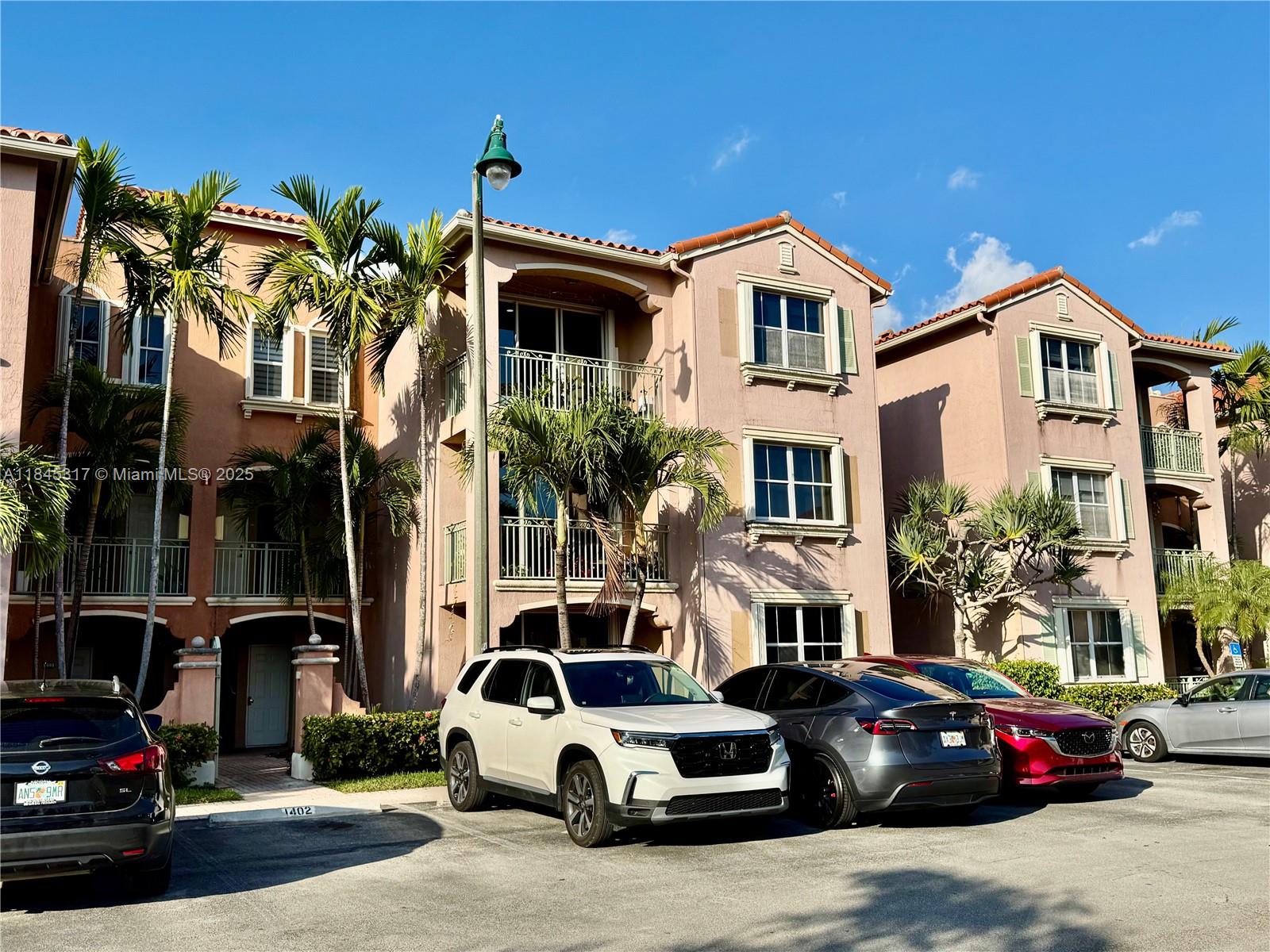 Beautiful Ground Level 2/2 condo unit in the desirable THE COURTS at Doral. Great layout, Bright and Spacious living and bedrooms areas. Tile throughout the flooring (No Carpet). Kitchen has granite counter-tops and SS Appliances. Ground Floor unit (no need to use stairs). Washer/Dryer inside unit for your convenience. Water is included with the Condo Fees. Great fenced complex to live with your Family, nice community pool and great location in Doral. This is a Must see...!!!