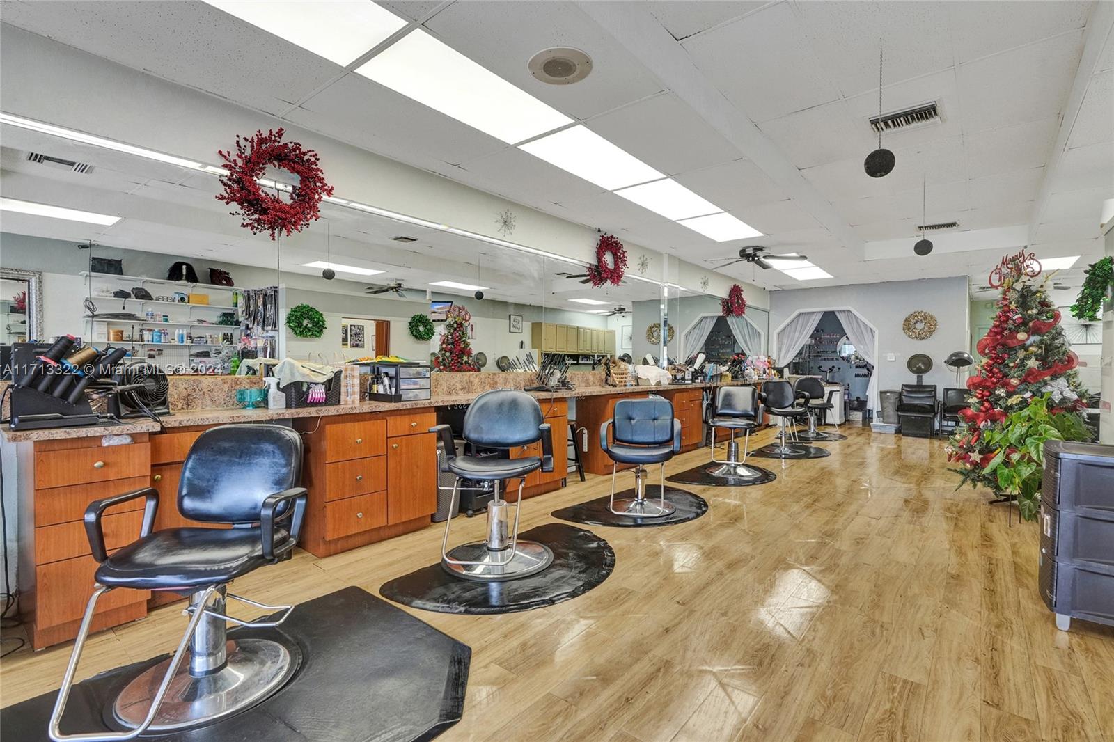 Great full Service Hair Salon fully functioning for sale in the desirable neighborhood of Miramar. Income producing beauty salon. EXECELLENT BUSINESS OPPORTUNITY!!!CENTRALLY LOCATED In a BUSY Presidente Shopping Center. Long term lease available. Salon has 8 hairstylist chairs, 1 nail table, 4 shampoo stations, 1200 sq. ft. Small kitchen area. The sale include: Lease, inventory hair product, & furniture inventory. Already generating income " 5 stars business rated in Google". *CALL LISTING AGENT* ***BUSINESS ONLY FOR SALE***DO NOT DISTURB EMPLOYEES***BY APPT ONLY***