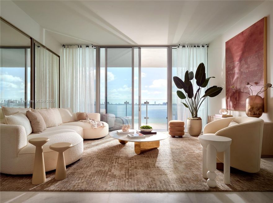 Experience luxury waterfront living in this exquisite 2-bedroom plus den condo offering unobstructed bay and Miami skyline views. Spanning 2,348 sqft, this thoughtfully designed residence features 3.5 bathrooms and an open-concept layout perfect for entertaining. The newly constructed Missoni Baia delivers exceptional craftsmanship throughout. Enjoy world-class amenities including bayfront and sunset pools, fitness center, spa, tennis court, theater, children's playroom, and pet spa. Ideally situated in Edgewater just moments away from the vibrant Design District, artistic Wynwood Walls, and the cultural Pérez Art Museum. This waterfront gem offers the quintessential Miami lifestyle in one of the city's most coveted locations.