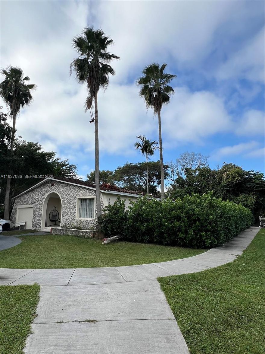 Great investment opportunity in prime location. This original 2/1 single home has been remodeled and upgraded adding a 2/1 in-laws quarter and 2 large studios that could offer a steady income. The main house features 3 spacious bedrooms and one bathroom.  The layout is very convenient with an open concept in the kitchen and dining area. Large corner lot with plenty of room for a pool. This property is one of kind opportunity to live in an excellent location and generate rental income at the same time.