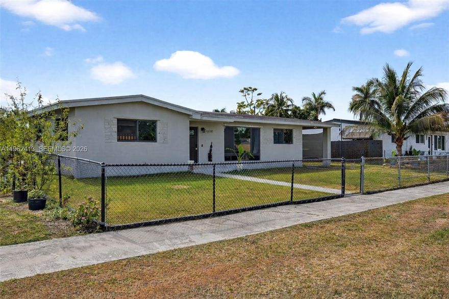 Well-maintained 3-bedroom, 2-bath split floor plan single-family home with a Carport (great potential to expand the floor plan/add value), situated on a spacious 10,200 sq ft lot in an established Miami neighborhood. New Hurricane impact windows, remodeled bathrooms, newer floors. Large detached garage with approx. 500 sq ft (20x25) ideal for a car, boat, or workshop - featuring high ceilings and offering excellent potential for an efficiency, ADU, or in-law suite (buyer to verify).

The property features multiple fruit trees including guava, banana, Mexican gold avocado, plum (ciruela), and coconut, along with a generous yard ideal for outdoor entertaining, future expansion, or customization. No HOA or CDD. The solid lot size and layout provide flexibility for homeowners or investors alike.

Conveniently located near major roadways, schools, shopping, and everyday amenities. A great opportunity for buyers seeking space, privacy, and long-term potential in Miami.