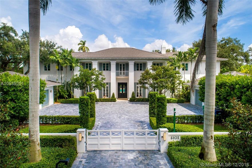 This stunning, North Pinecrest home lies nestled on a lush, oak filled one + acre lot. A spectacular estate w gym, media room and large home office/library. Impeccably designed for entertaining inside & out, enjoy an outdoor kitchen, gazebo and covered terrace. Awing interior with huge windows, wood floors, refined finishes & details. Formal living and dining room, a gorgeous chef’s kitchen w Viking appliances, oversized pantry is a Chef’s dream.  Four car garage & detached guesthouse add to the allure.