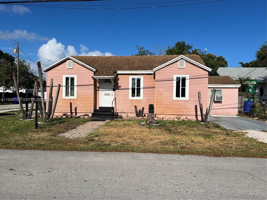 Charming single-family home located in a desirable Hollywood neighborhood. Situated on a generous lot with excellent potential for updates, expansion, or investment. Conveniently located near shopping, dining, major roadways, and just minutes from the beach. Ideal for owner-occupants or investors alike.  Include impact windows and an updated A/C system. Seller is motivated and open to negotiations. All reasonable offers will be considered. Buyer and buyer’s agent to verify all information, including measurements, zoning, and property details.