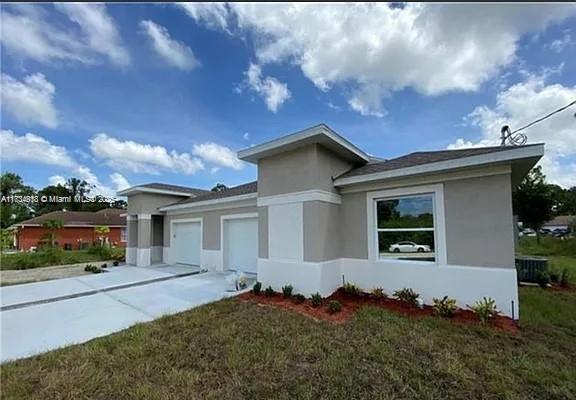 Elegant designed newer duplex for sale in Lehigh Acres. Each Unit Features 3 bedrooms and 2 baths with an open floor plan, fully tiled with lanai and a 1-car garage on each side. Amenities include LED lighting, quartz counter tops, Large kitchen with island/ample storage, stainless steel appliances, impact windows and sliding doors, walk-in closet, cathedral ceilings, and a location very close to SR-82/Daniels and Colonial Blvd for quick access to the airport, major hospitals, and interstate 75. There are no HOA fees or restrictions! Lease with excellent tenants.