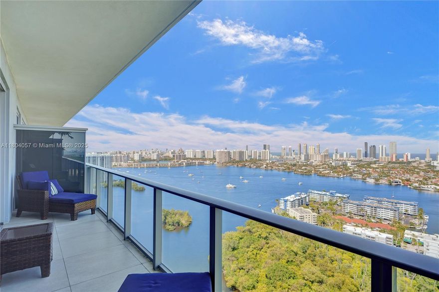 MAGNIFICENT TWO BEDROOMS, TWO BATHROOMS PLUS DEN FURNISHED PENTHOUSE, FEATURING PRIVATE ELEVATOR.  UNIT WITH THE MOST AMAZING BREATHTAKING DIRECT INTRACOASTAL  & CITY VIEWS. "THE VIEW ALONE WILL SELL THIS UNIT" BEAUTIFUL & LARGE BALCONY FROM WHERE YOU CAN APPRECIATE THE SUNRISE EVERY MORNING , IMPECCABLE &  SUPER MODERN OPEN CONCEPT KITCHEN ,FINE STAINLESS STEEL APPLIANCES ,WASHER AND DRYER  & WHITE CERAMIC FLOORS. RESORT-STYLE AMENITIES INCLUDE A HEATED POOL, JUICE BAR, BBQ AREA, PRIVATE BEACH WITH WATER SPORTS ACTIVITIES, CABANAS AND LOUNGES, JACUZZI, GYM, INDOOR PLAYROOM, TENNIS COURT, BASKETBALL COURT, SOCCER FIELD, SAUNA/SPA, VALET PARKING, FRONT DESK CONCIERGE.